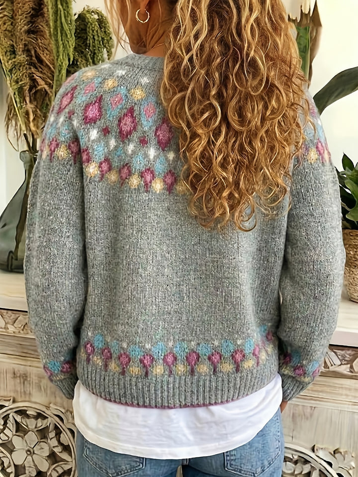 Fair Isle-trui met motief aan de achterkant voor dames