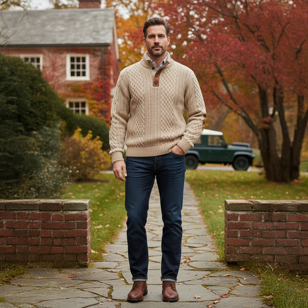 Cashmere Blend Cable Knit Sweater