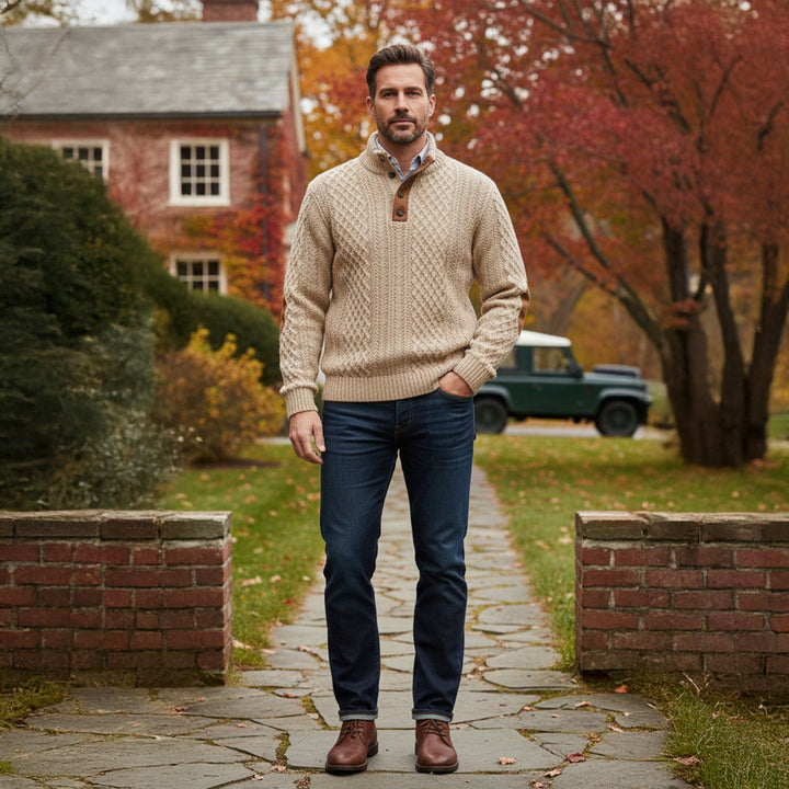 Cashmere Blend Cable Knit Sweater