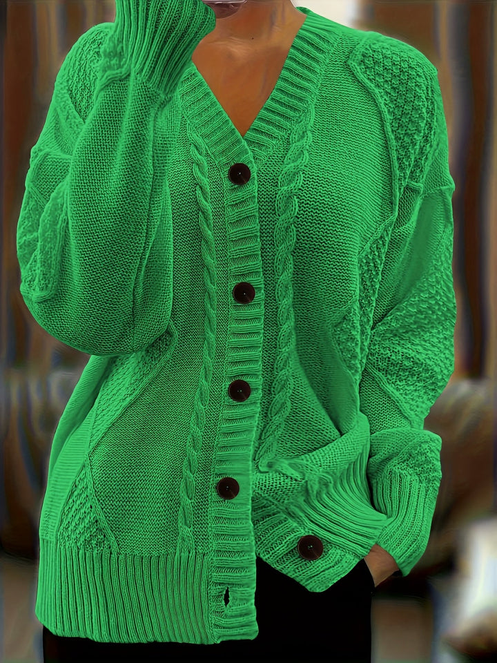 Raven | Cable Knit Button Cardigan