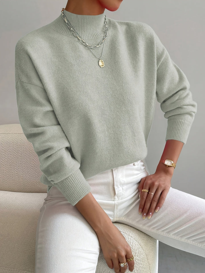 Piper | Drop Shoulder Mock Neck Sweater