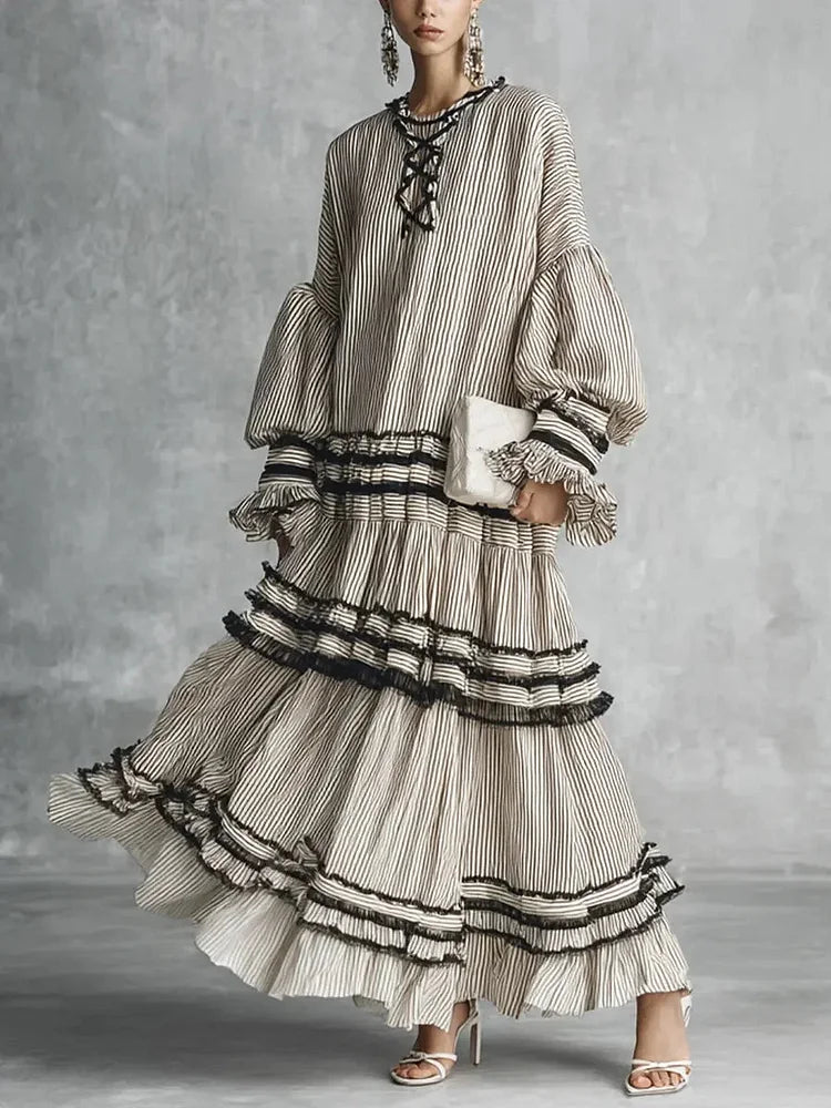 Thelma | Ruffled Cotton Maxi Dress