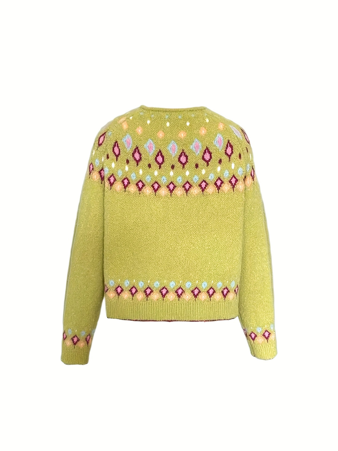 Fair Isle-trui met motief aan de achterkant voor dames