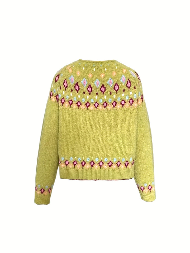Fair Isle-trui met motief aan de achterkant voor dames
