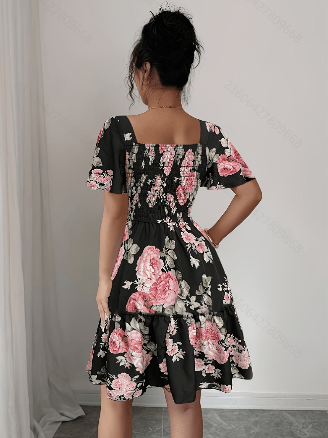 Lorraine | Floral Waist Tie Dress