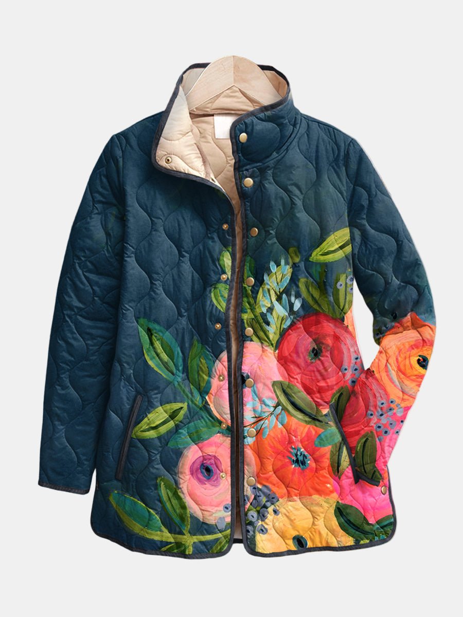 ELINA | VINTAGE FLORAL PRINT QUILTED JACKET