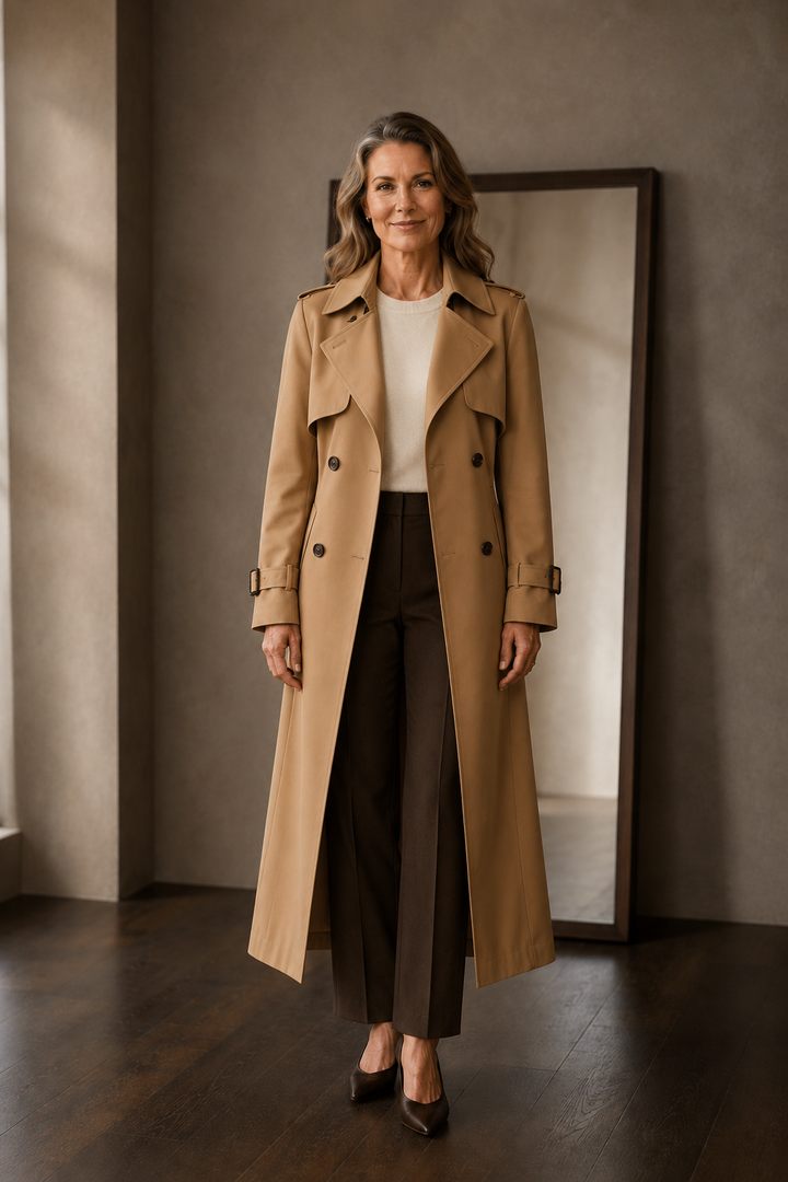 Emily stylish trench coat open