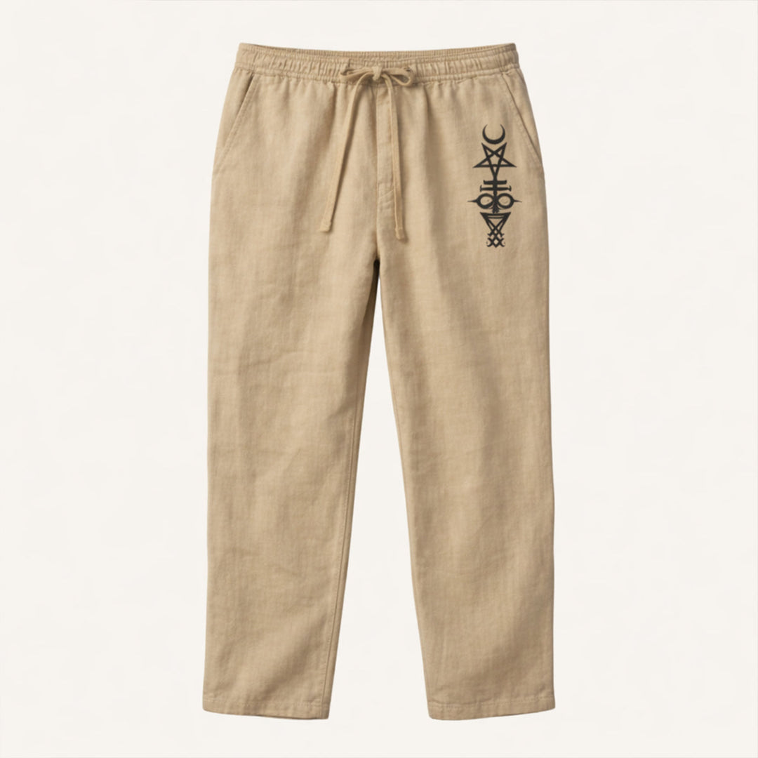 The Brookridge Men’s Trendy Relaxed Fit Linen Wide Leg Drawstring Pants