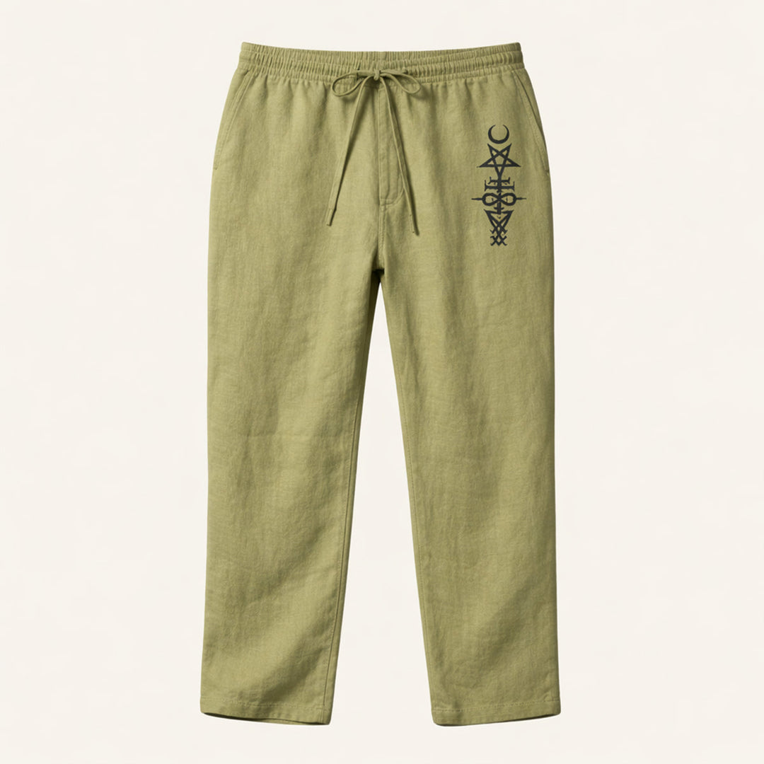 The Brookridge Men’s Trendy Relaxed Fit Linen Wide Leg Drawstring Pants