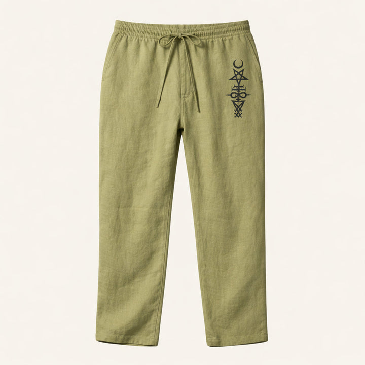 The Brookridge Men’s Trendy Relaxed Fit Linen Wide Leg Drawstring Pants