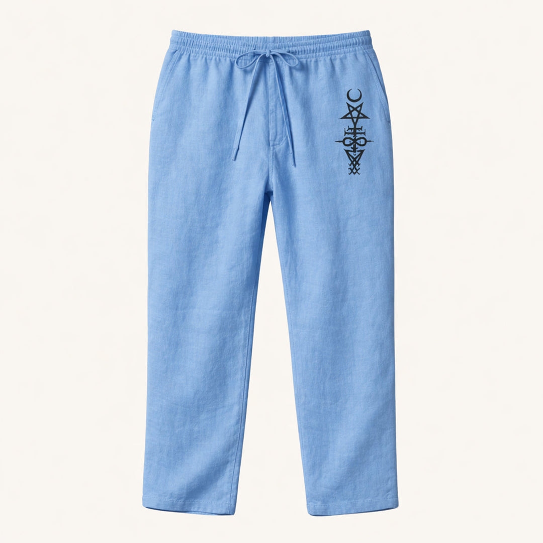 The Brookridge Men’s Trendy Relaxed Fit Linen Wide Leg Drawstring Pants