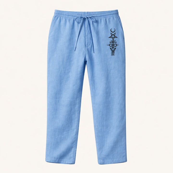 The Brookridge Men’s Trendy Relaxed Fit Linen Wide Leg Drawstring Pants
