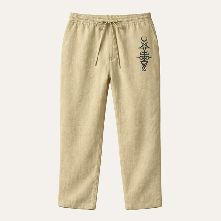 The Brookridge Men’s Trendy Relaxed Fit Linen Wide Leg Drawstring Pants