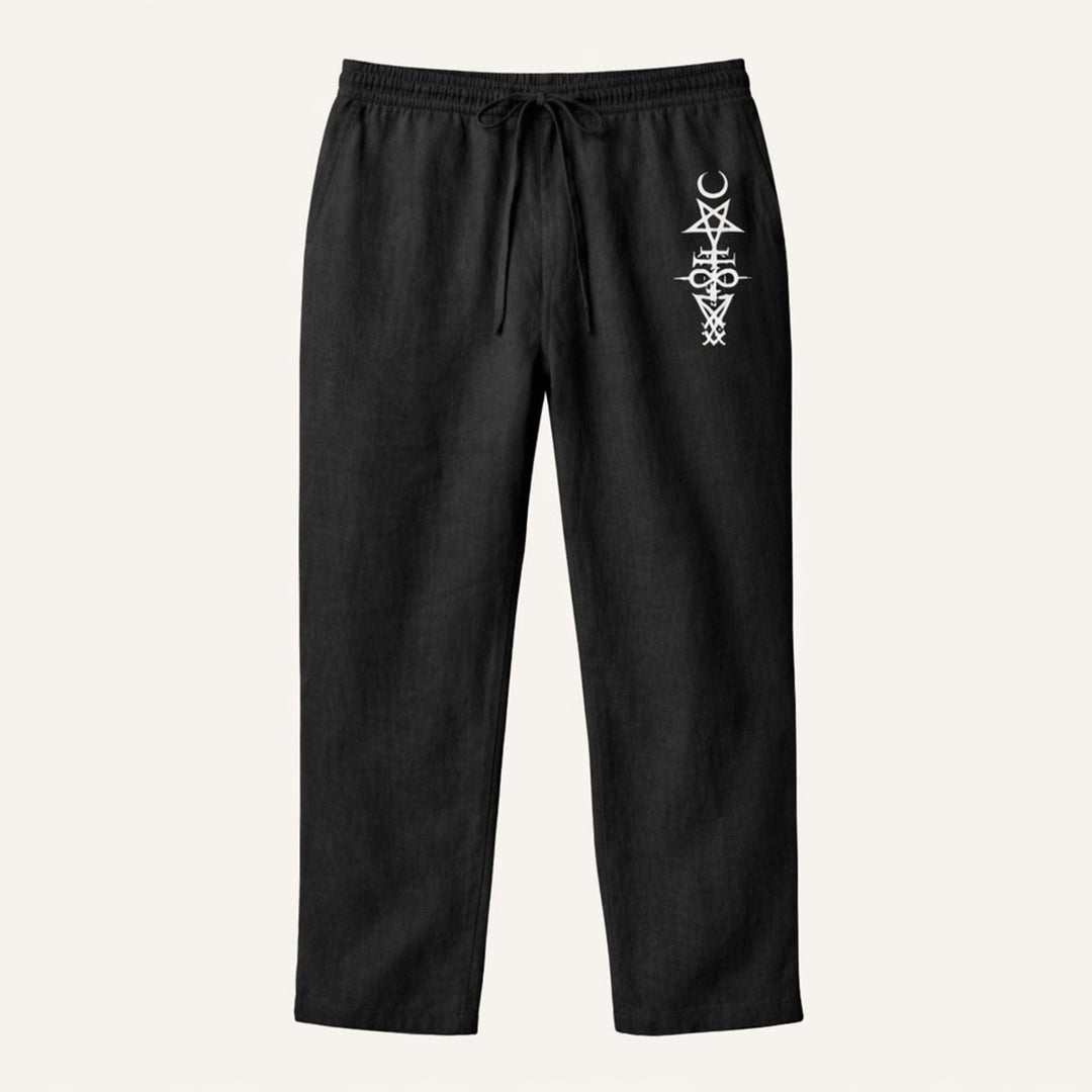 The Brookridge Men’s Trendy Relaxed Fit Linen Wide Leg Drawstring Pants