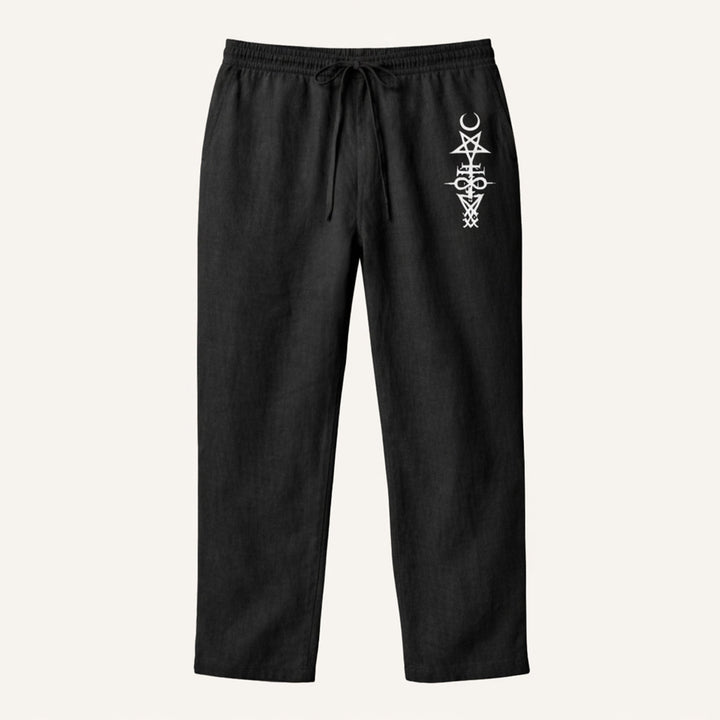 The Brookridge Men’s Trendy Relaxed Fit Linen Wide Leg Drawstring Pants