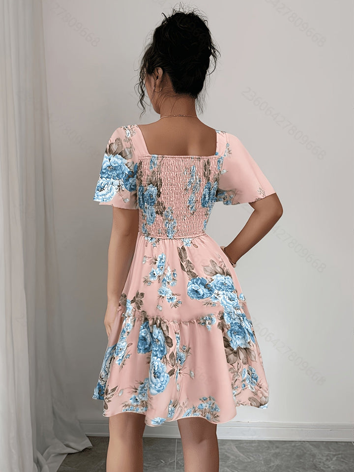 Lorraine | Floral Waist Tie Dress