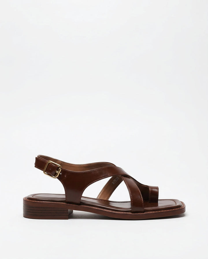 Italian Leather Cross Sandals