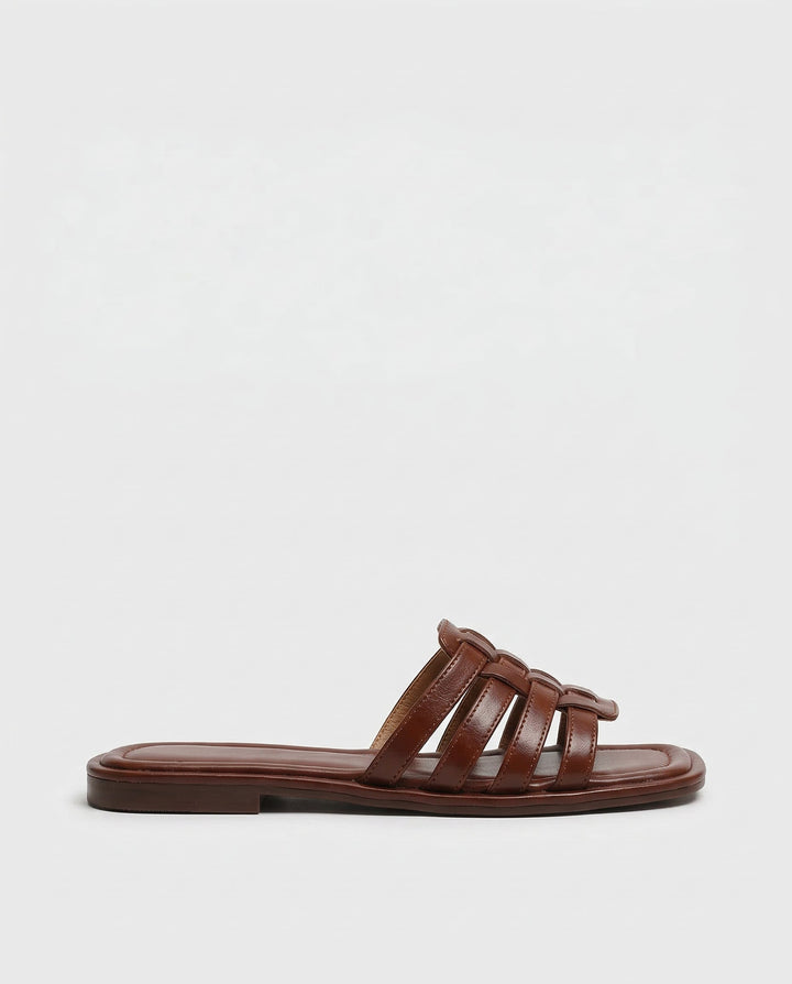 Naples Italian Leather Slides