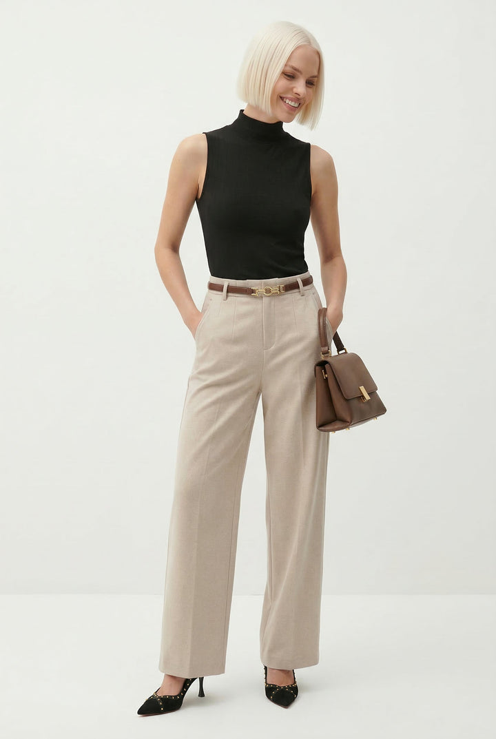 Milano Wide Leg Wool Trousers