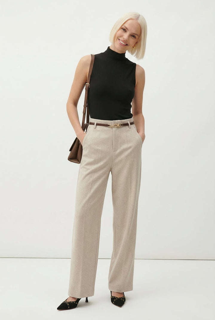 Milano Wide Leg Wool Trousers