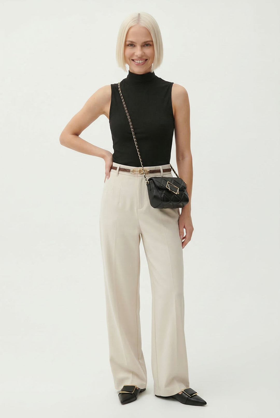 Milano Wide Leg Wool Trousers