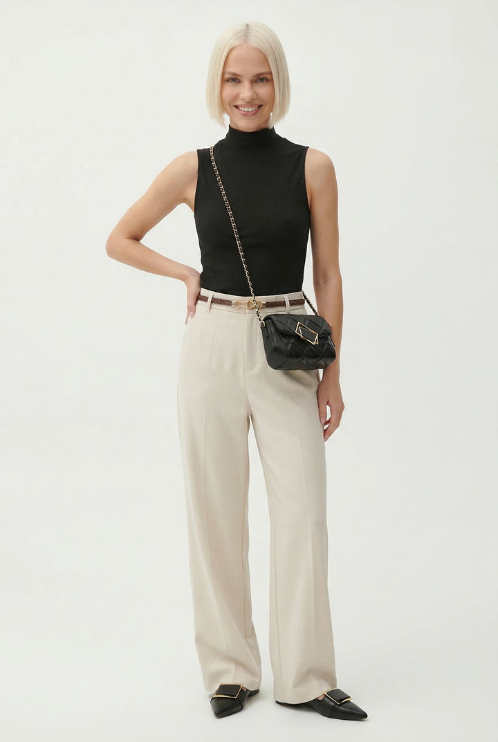 Milano Wide Leg Wool Trousers