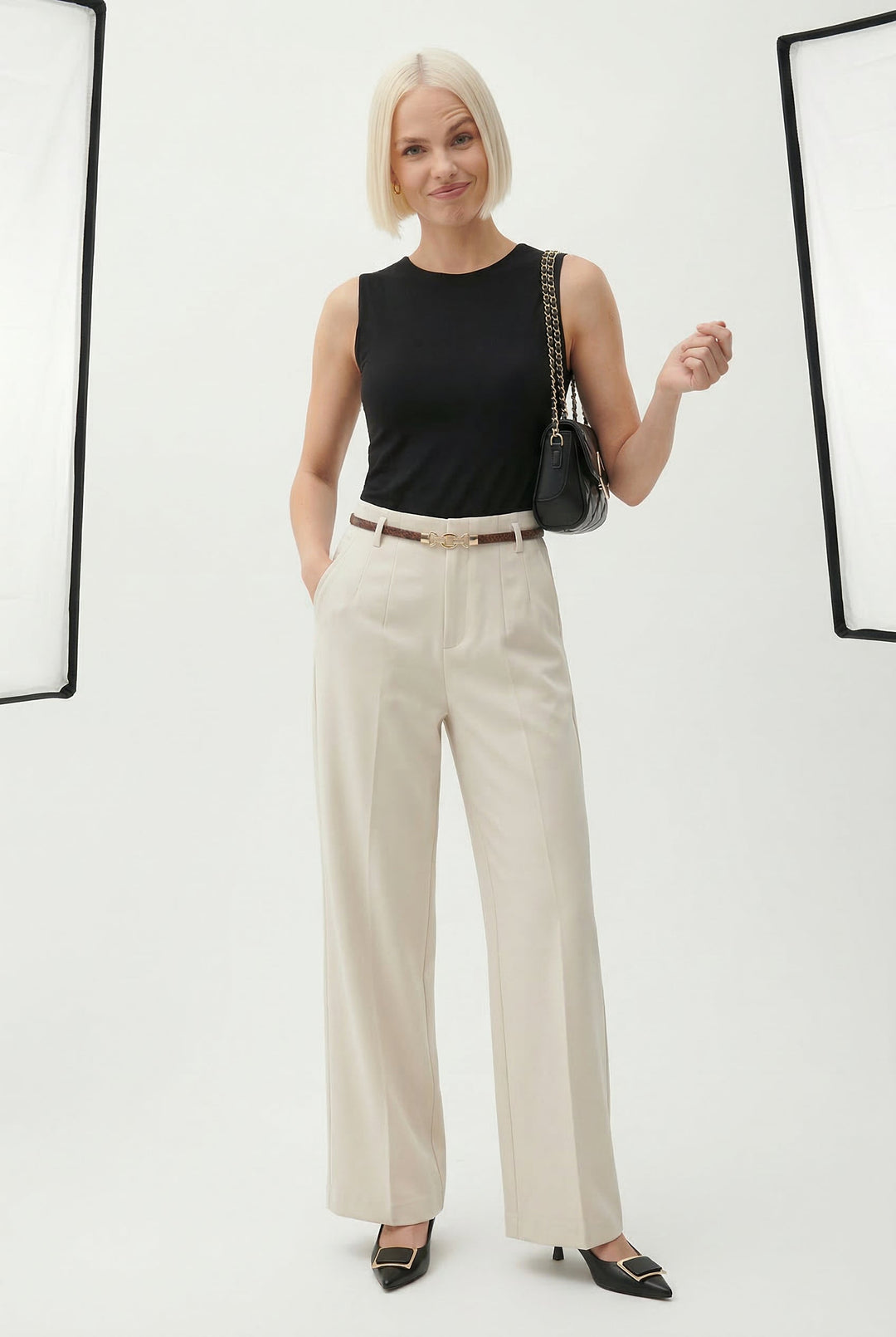 Milano Wide Leg Wool Trousers