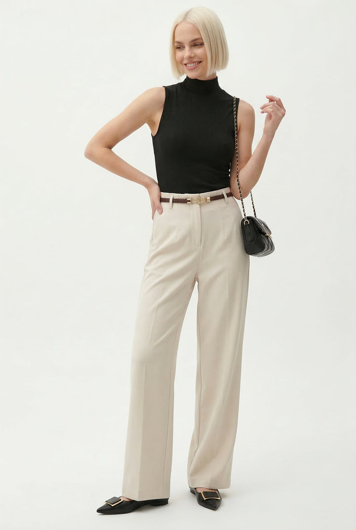 Milano Wide Leg Wool Trousers