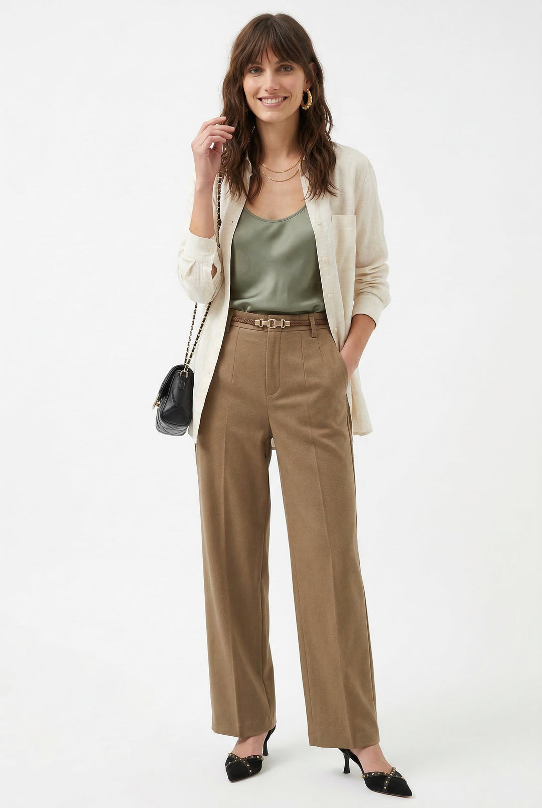 Milano Wide Leg Wool Trousers