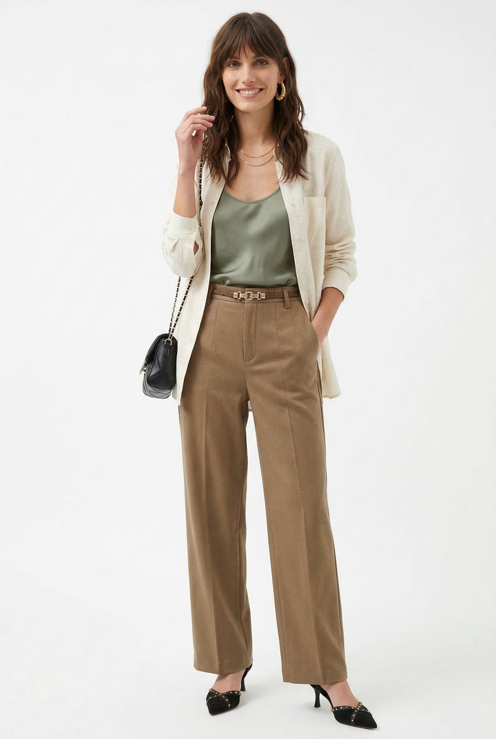 Milano Wide Leg Wool Trousers