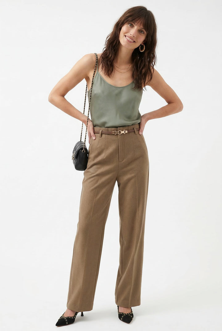 Milano Wide Leg Wool Trousers