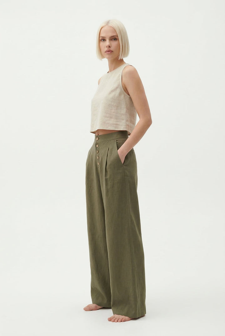 Everly Cotton Wide-Leg Pant
