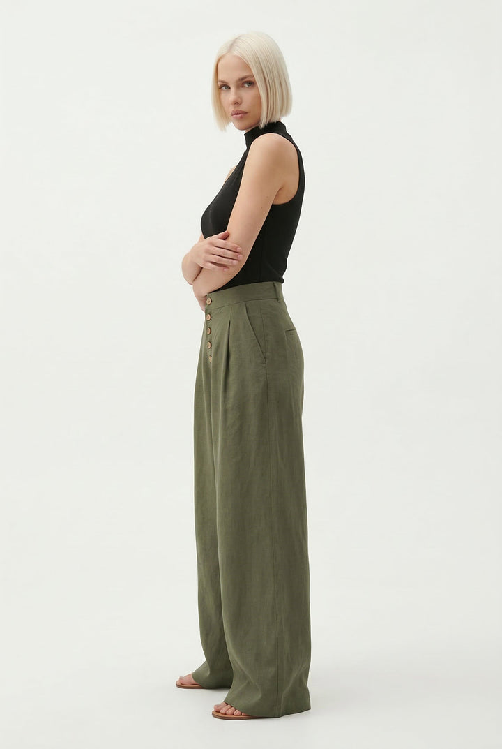 Everly Cotton Wide-Leg Pant