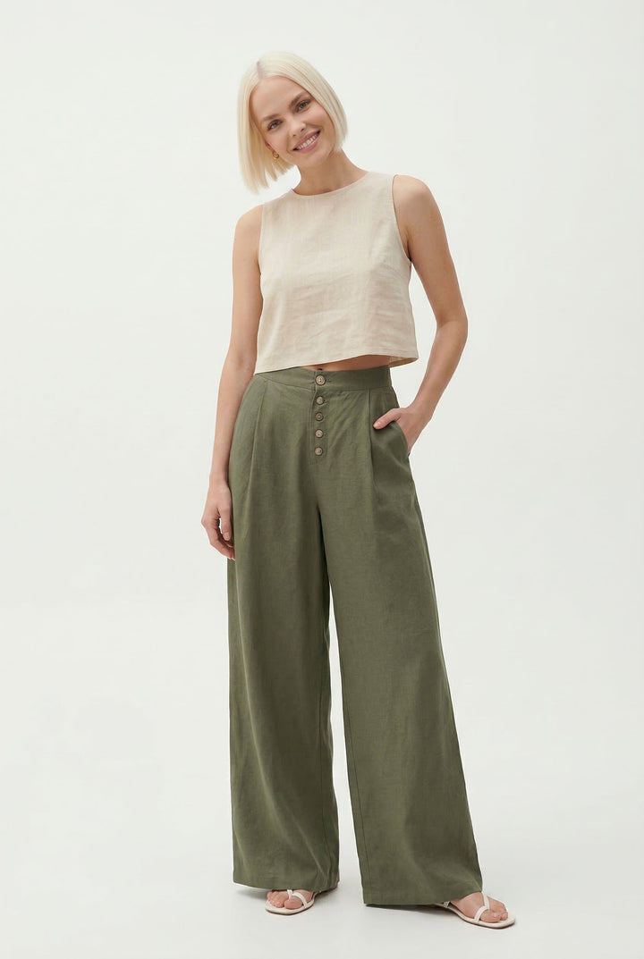 Everly Cotton Wide-Leg Pant