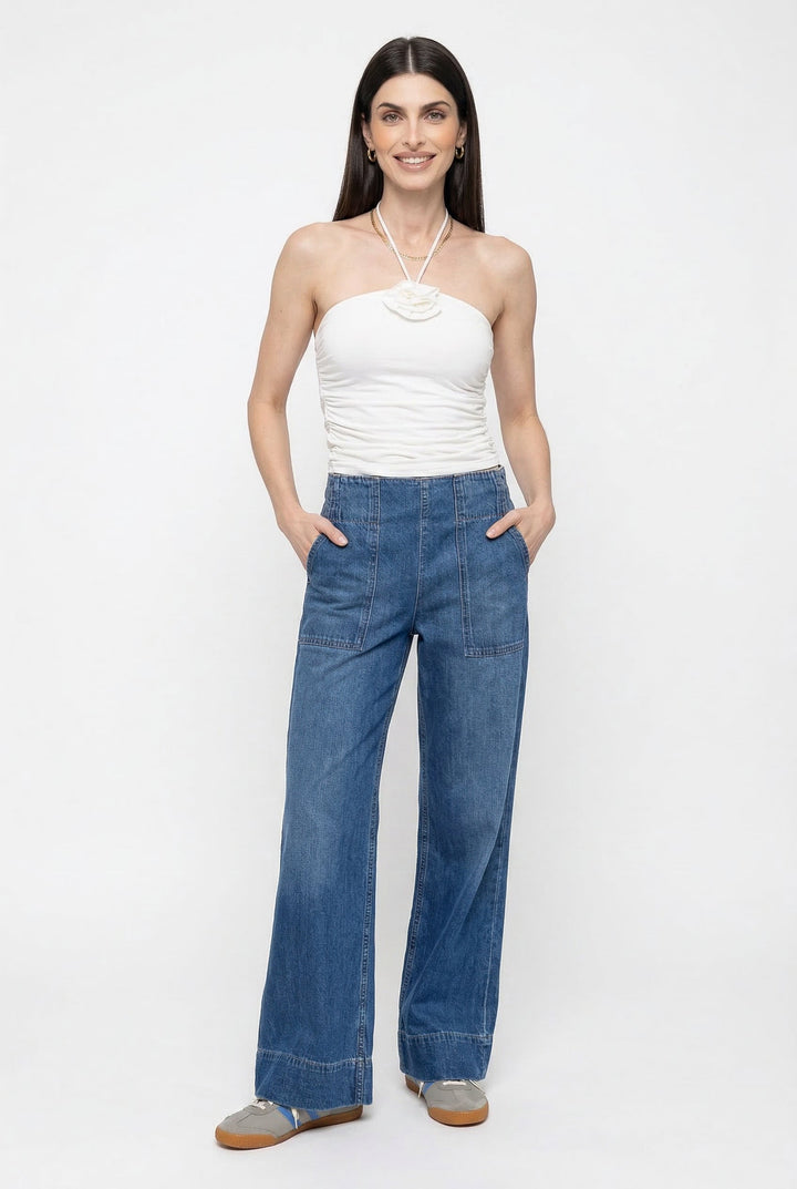 Audrey Wide-Leg Denim Jeans