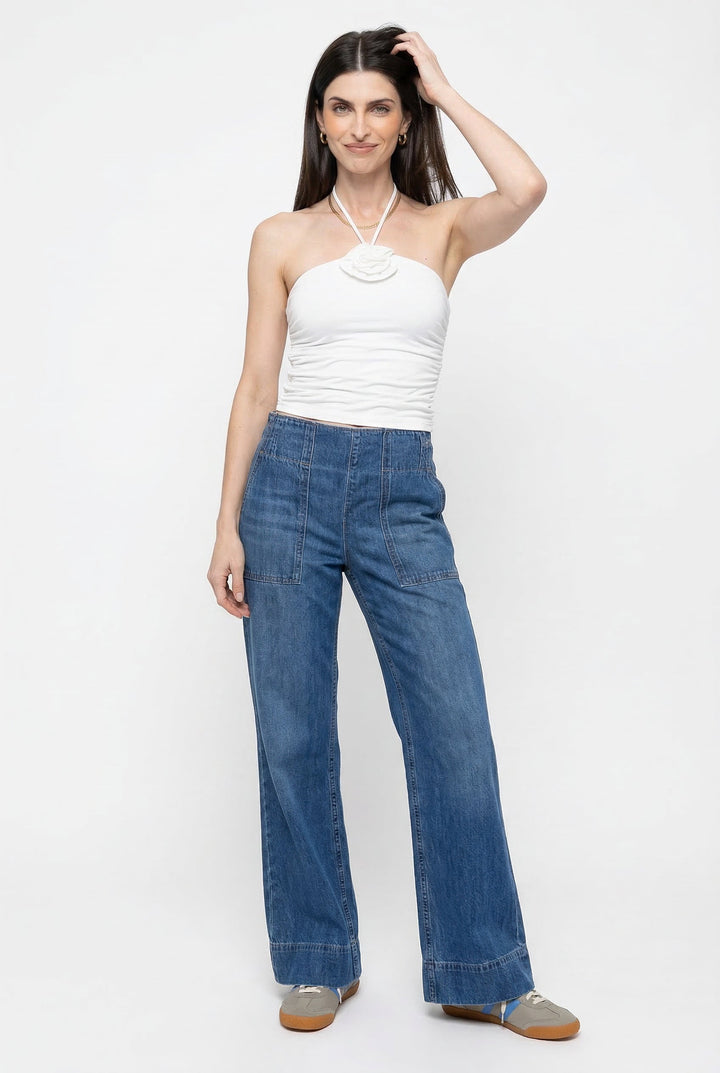 Audrey Wide-Leg Denim Jeans