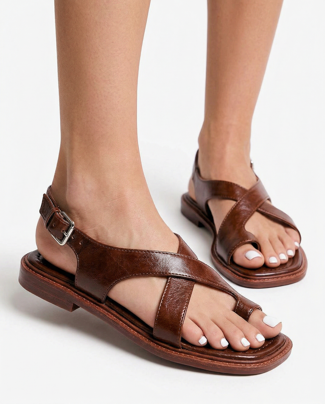 Italian Leather Cross Sandals