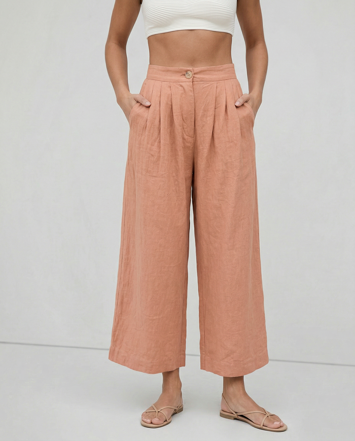 The Pleated Culotte Linen Pant