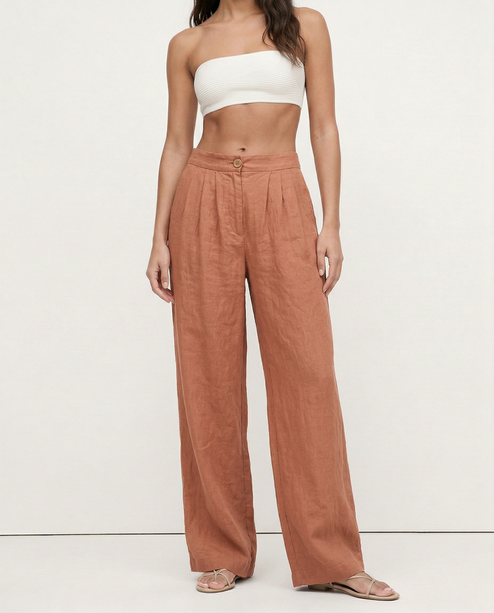 The Pleated Culotte Linen Pant