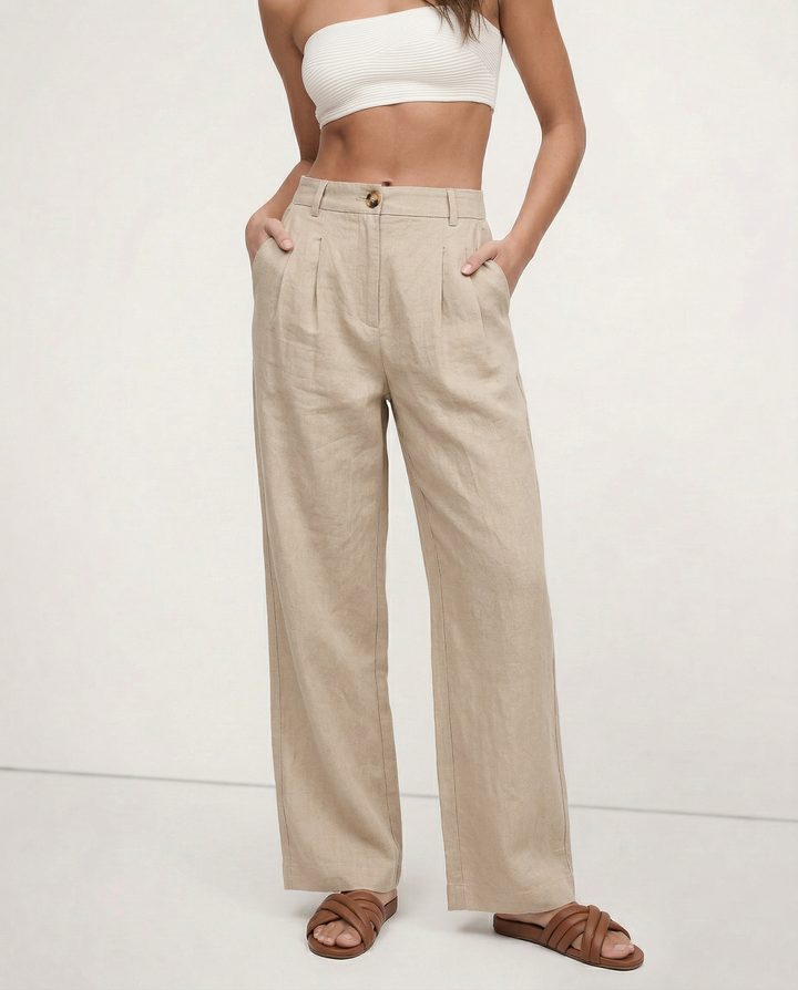 The Pleated Culotte Linen Pant