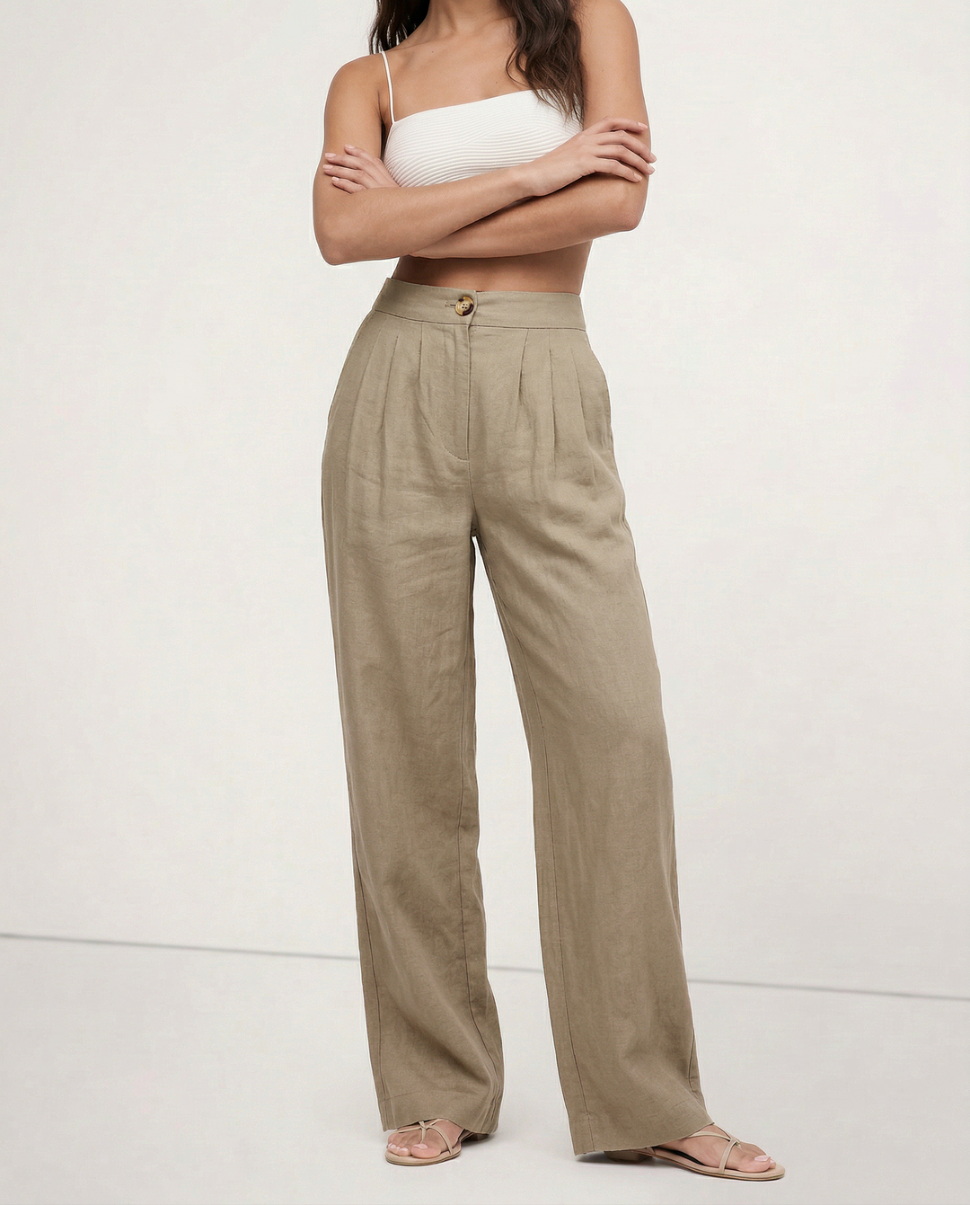 The Pleated Culotte Linen Pant