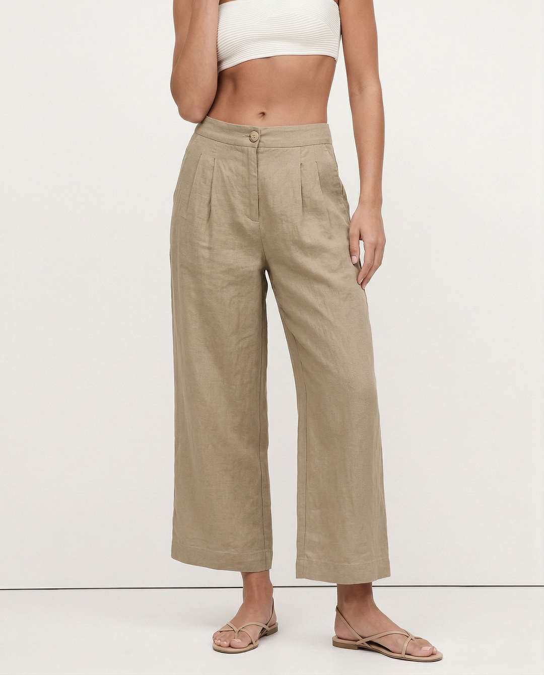 The Pleated Culotte Linen Pant