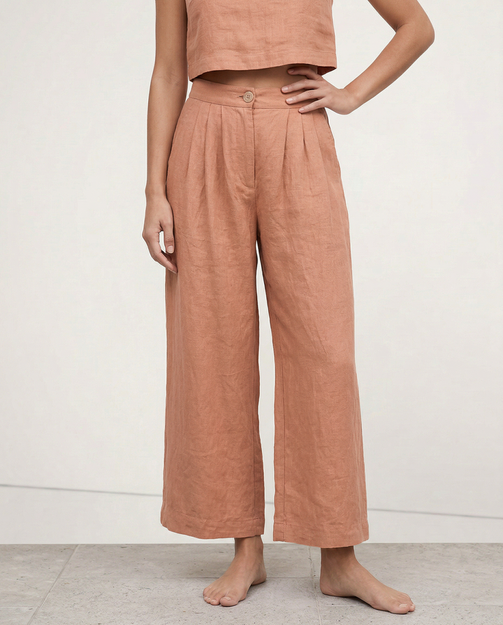 The Pleated Culotte Linen Pant