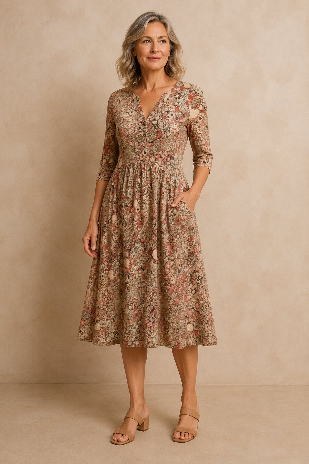 Maggie | V-Neck Midi Dress