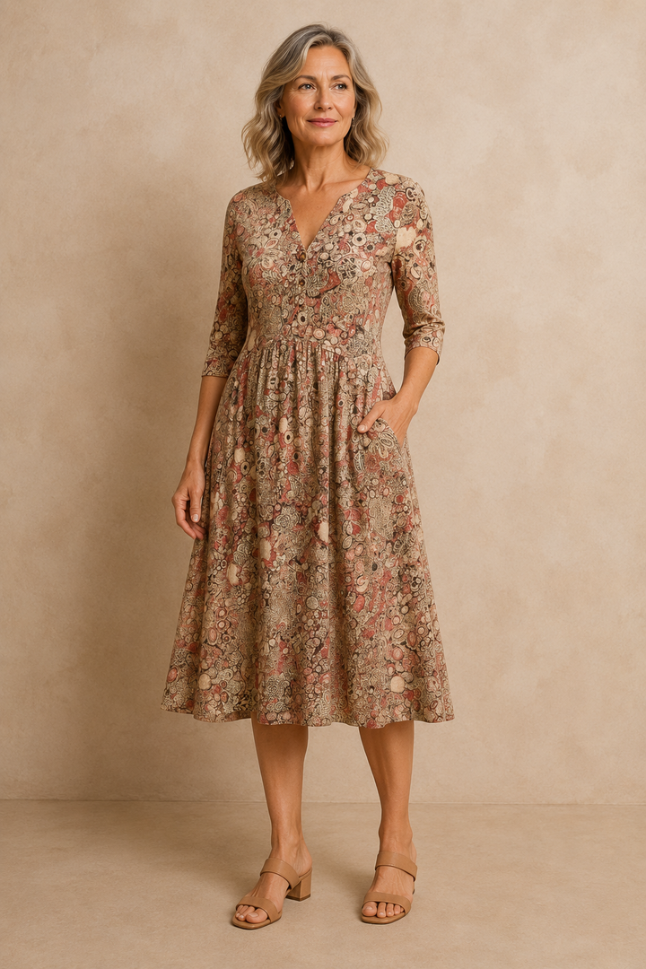 Maggie | V-Neck Midi Dress