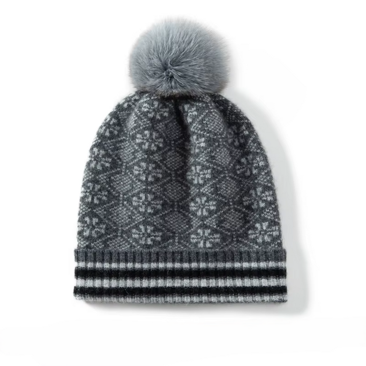 Fair Isle Cashmere Pom Beanie