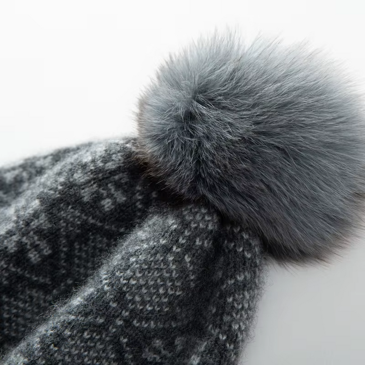 Fair Isle Cashmere Pom Beanie