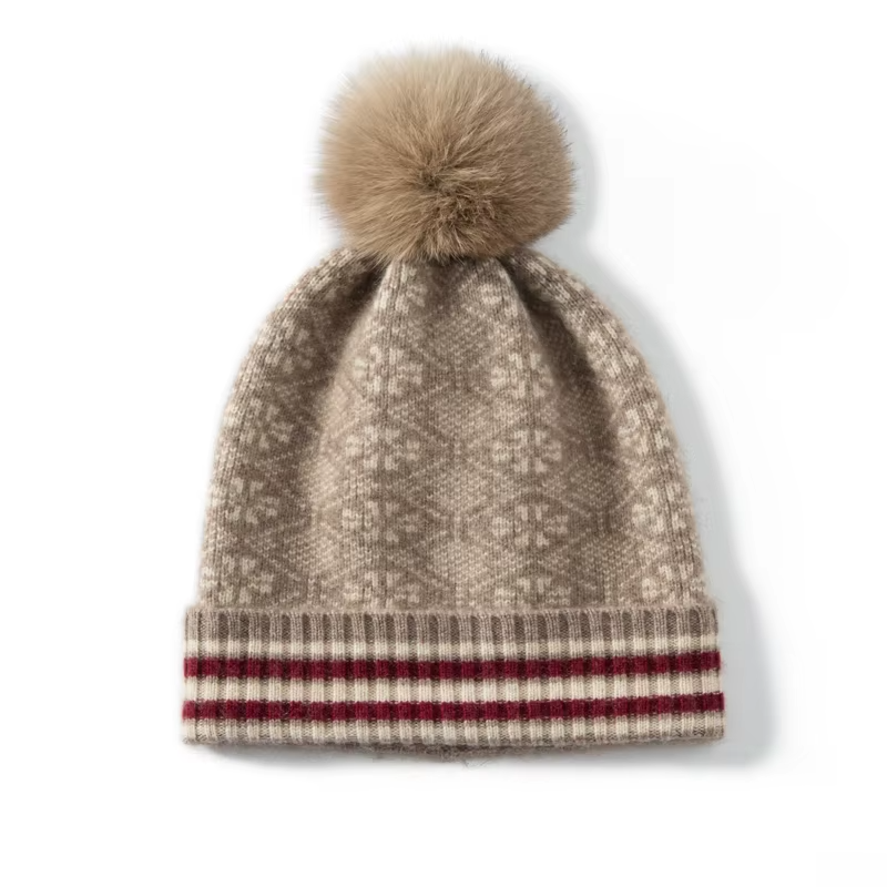 Fair Isle Cashmere Pom Beanie