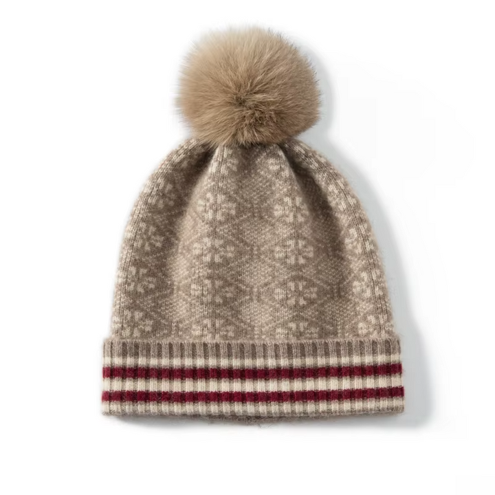 Fair Isle Cashmere Pom Beanie
