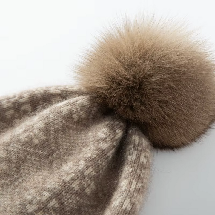 Fair Isle Cashmere Pom Beanie